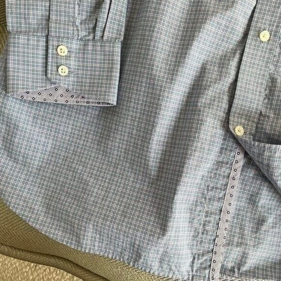 Ted Baker Button Up Plaid Dress Shirt 16 32/33 - Picture 4 of 10